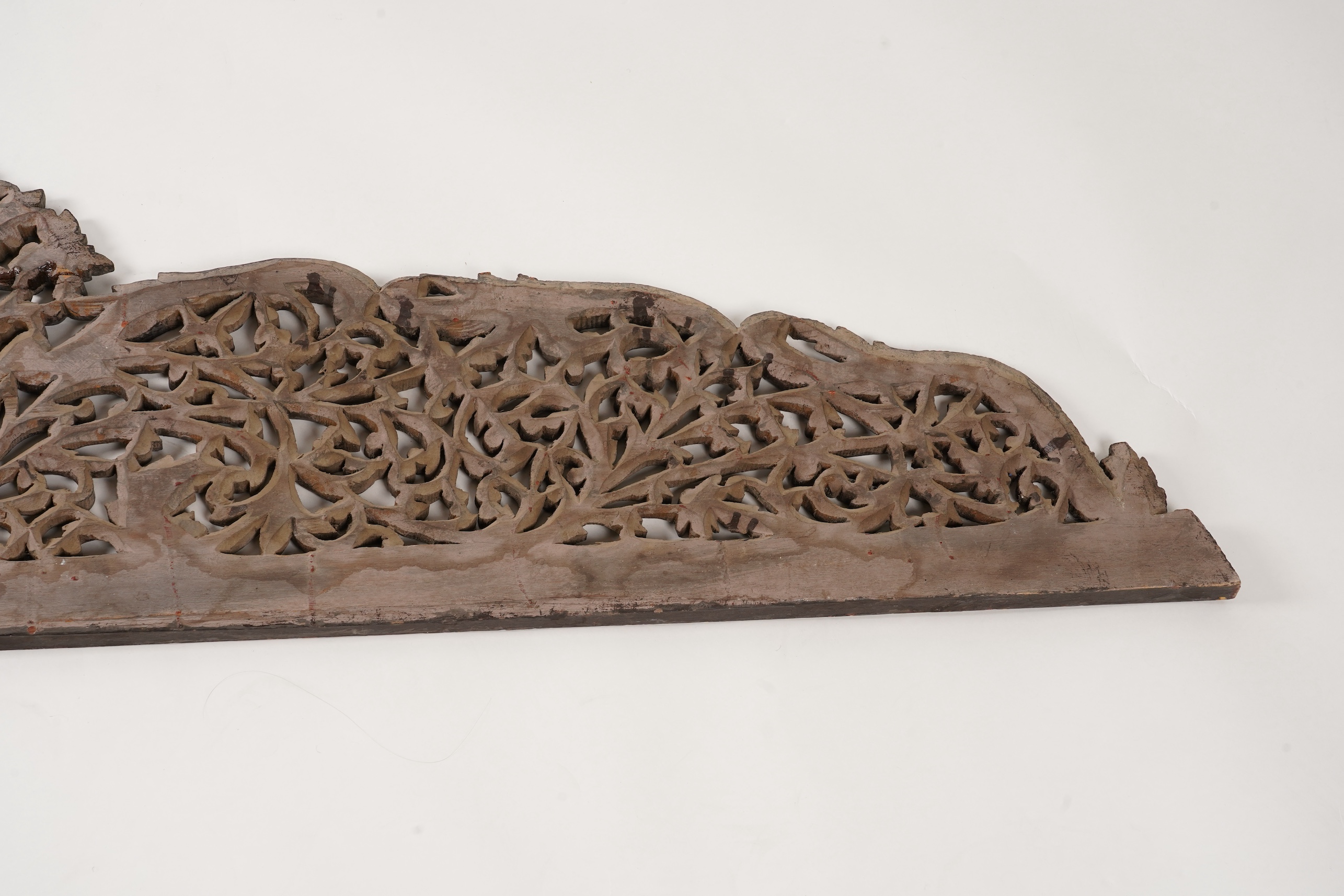 A Burmese gilt lacquered wood cresting, 19th century
